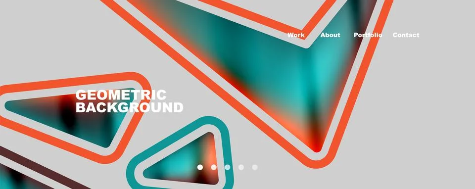 Bright colorful triangular shapes abstract background with fluid color effect Stock Illustration