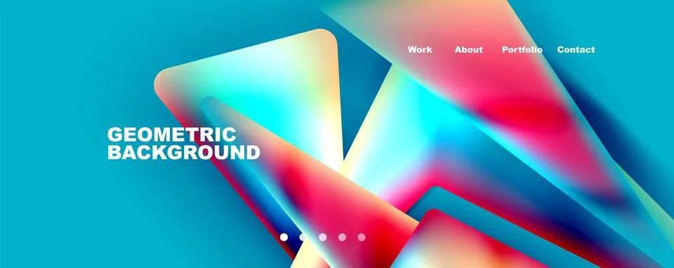 Bright colorful triangular shapes abstract background with fluid color effect Stock Illustration