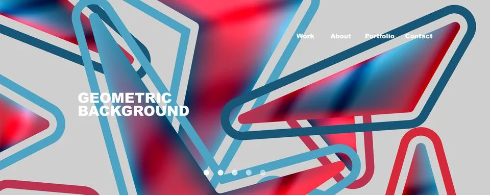 Bright colorful triangular shapes abstract background with fluid color effect Stock Illustration