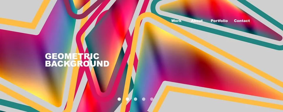 Bright colorful triangular shapes abstract background with fluid color effect Stock Illustration