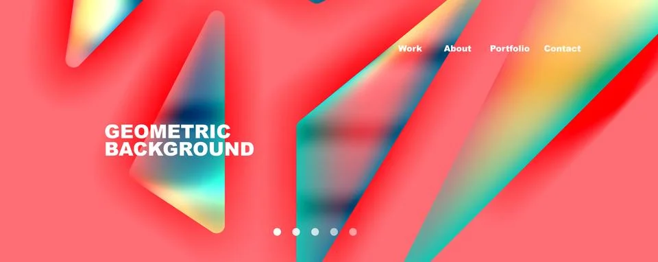 Bright colorful triangular shapes abstract background with fluid color effect Stock Illustration