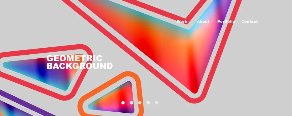 Bright colorful triangular shapes abstract background with fluid color effect Illustrazione stock