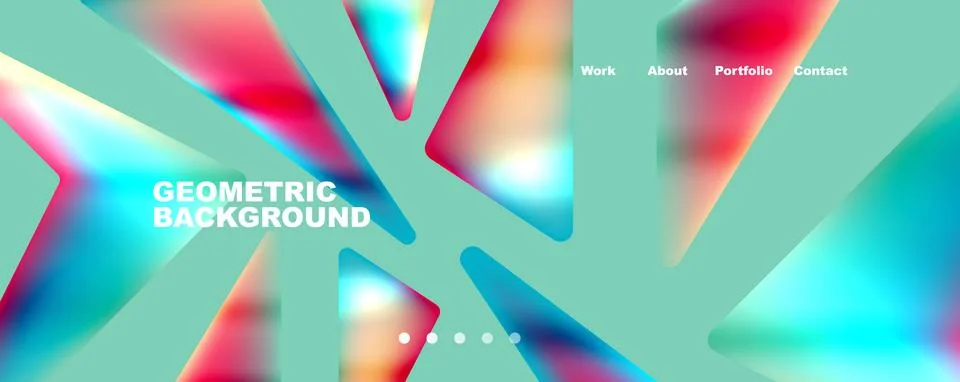 Bright colorful triangular shapes abstract background with fluid color effect Stock Illustration