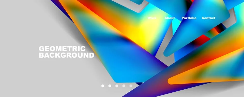 Bright colorful triangular shapes abstract background with fluid color effect Stock Illustration