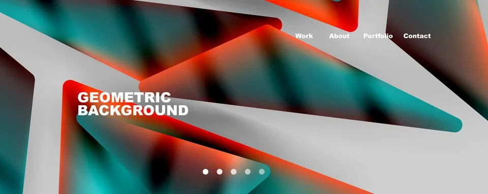 Bright colorful triangular shapes abstract background with fluid color effect Stock Illustration