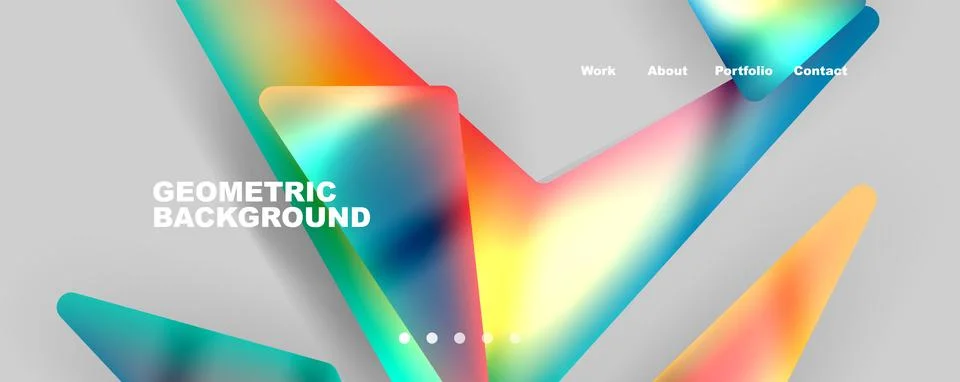 Bright colorful triangular shapes abstract background with fluid color effect Stockillustratie