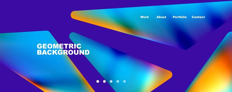 Bright colorful triangular shapes abstract background with fluid color effect 스톡 일러스트
