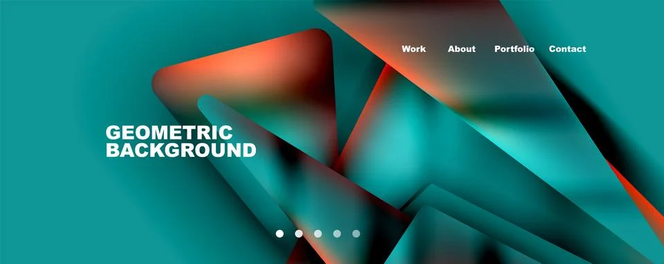 Bright colorful triangular shapes abstract background with fluid color effect Stock Illustration