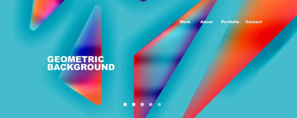 Bright colorful triangular shapes abstract background with fluid color effect Stockillustratie