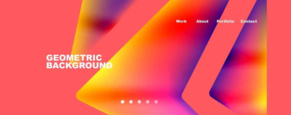 Bright colorful triangular shapes abstract background with fluid color effect Stock Illustration