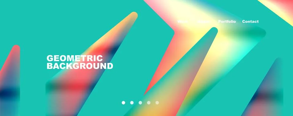 Bright colorful triangular shapes abstract background with fluid color effect Stock Illustration