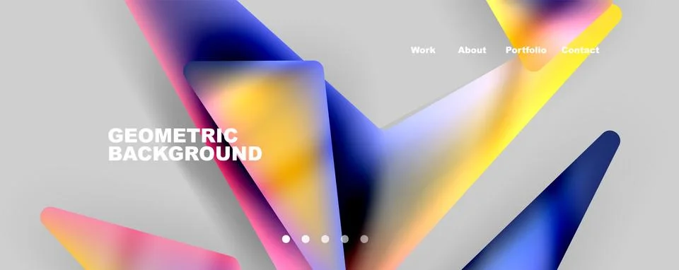 Bright colorful triangular shapes abstract background with fluid color effect Stock Illustration