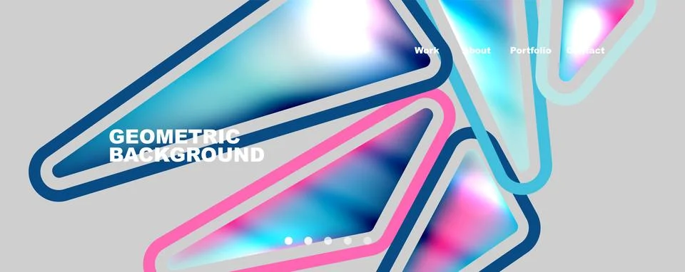 Bright colorful triangular shapes abstract background with fluid color effect イラスト素材
