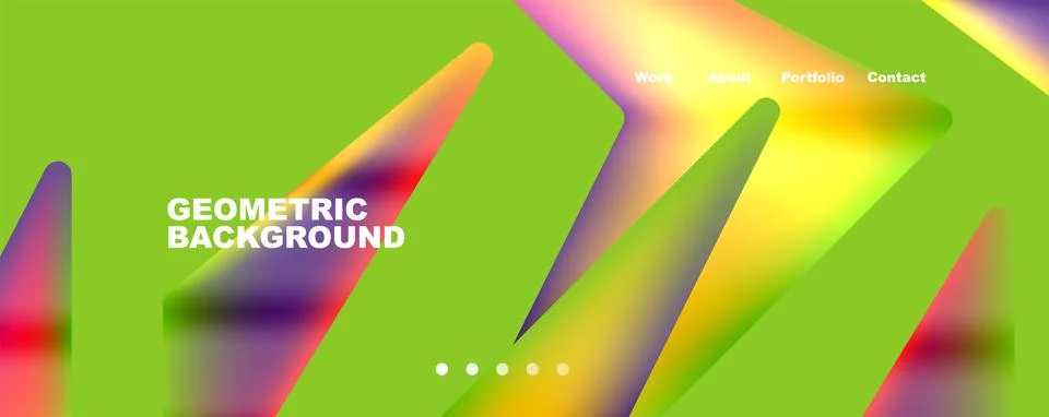 Bright colorful triangular shapes abstract background with fluid color effect Stock Illustration