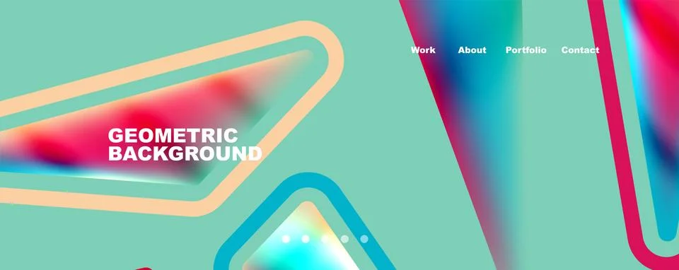 Bright colorful triangular shapes abstract background with fluid color effect Stock Illustration