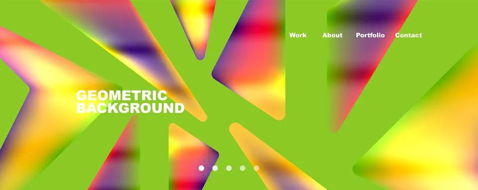 Bright colorful triangular shapes abstract background with fluid color effect Stock Illustration