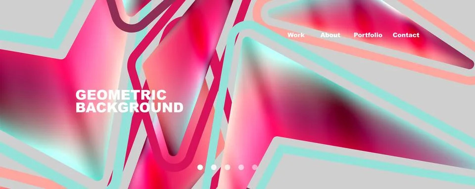 Bright colorful triangular shapes abstract background with fluid color effect イラスト素材