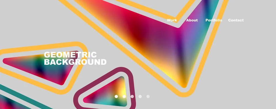 Bright colorful triangular shapes abstract background with fluid color effect Stock Illustration