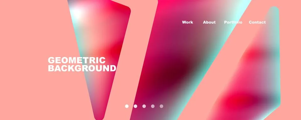 Bright colorful triangular shapes abstract background with fluid color effect Stock Illustration