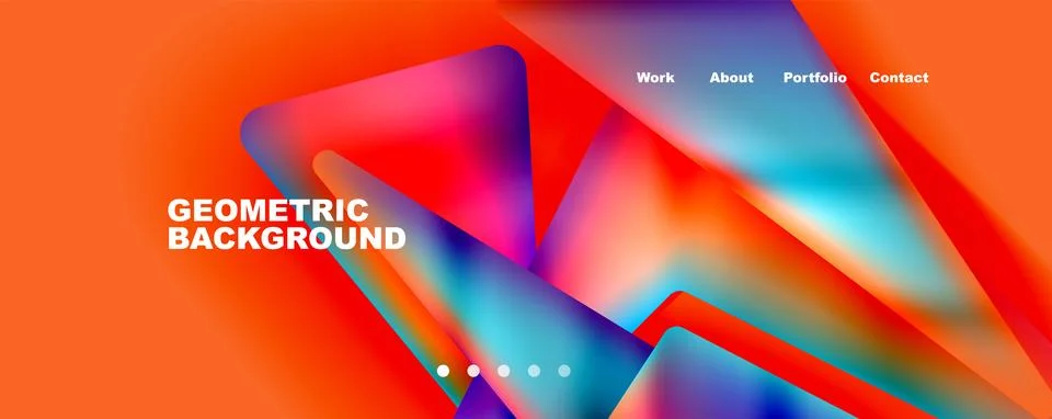 Bright colorful triangular shapes abstract background with fluid color effect Stock Illustration