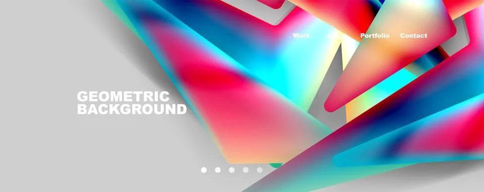 Bright colorful triangular shapes abstract background with fluid color effect イラスト素材