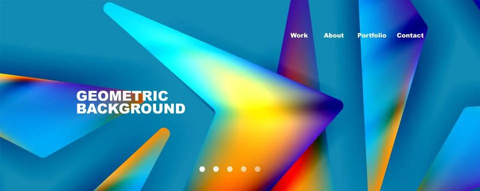 Bright colorful triangular shapes abstract background with fluid color effect Stockillustratie