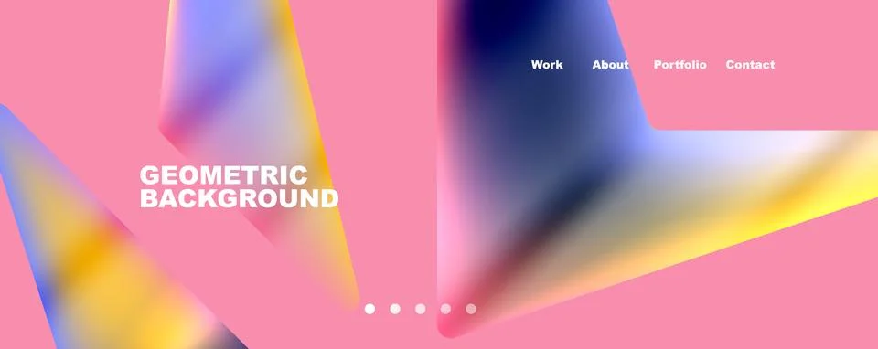 Bright colorful triangular shapes abstract background with fluid color effect Stock Illustration