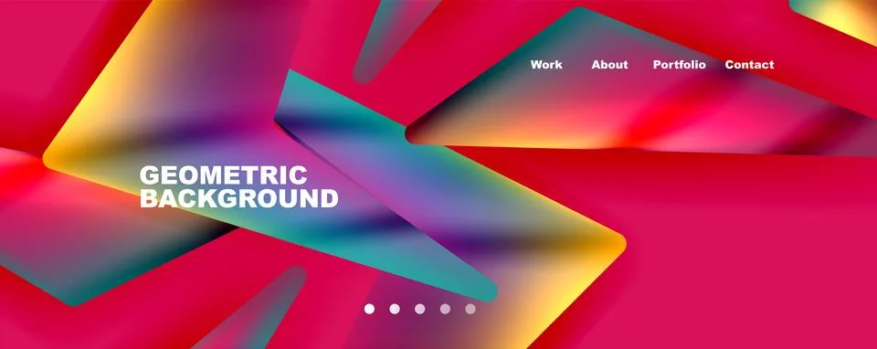 Bright colorful triangular shapes abstract background with fluid color effect Stock Illustration