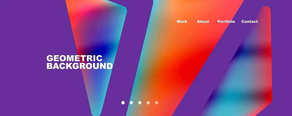 Bright colorful triangular shapes abstract background with fluid color effect Stock Illustration