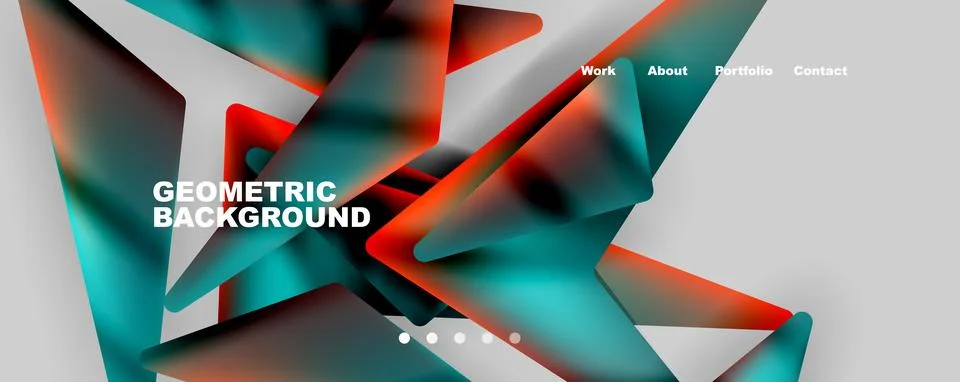 Bright colorful triangular shapes abstract background with fluid color effect 스톡 일러스트