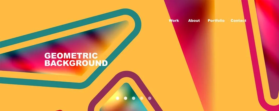 Bright colorful triangular shapes abstract background with fluid color effect Stock Illustration