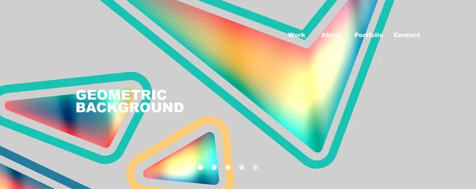Bright colorful triangular shapes abstract background with fluid color effect 스톡 일러스트