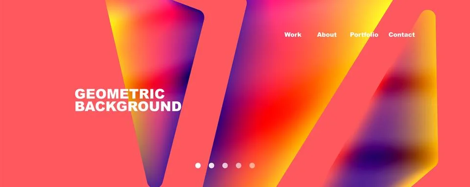 Bright colorful triangular shapes abstract background with fluid color effect Stock Illustration
