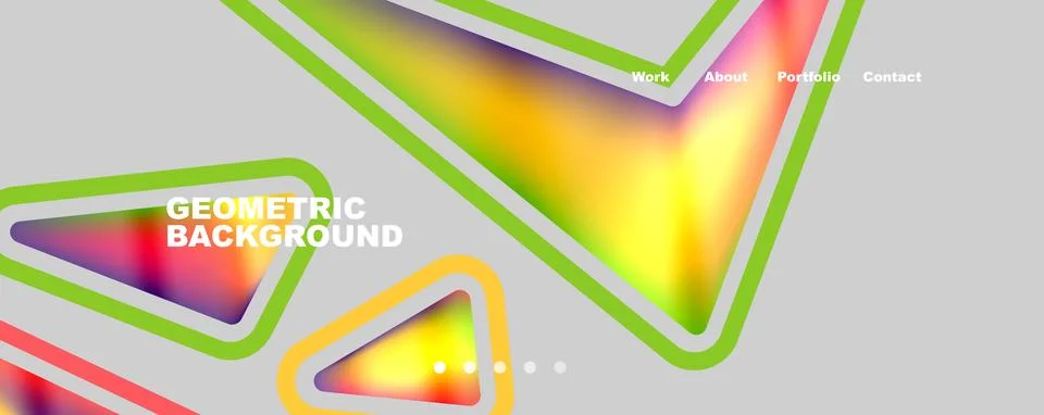 Bright colorful triangular shapes abstract background with fluid color effect 스톡 일러스트
