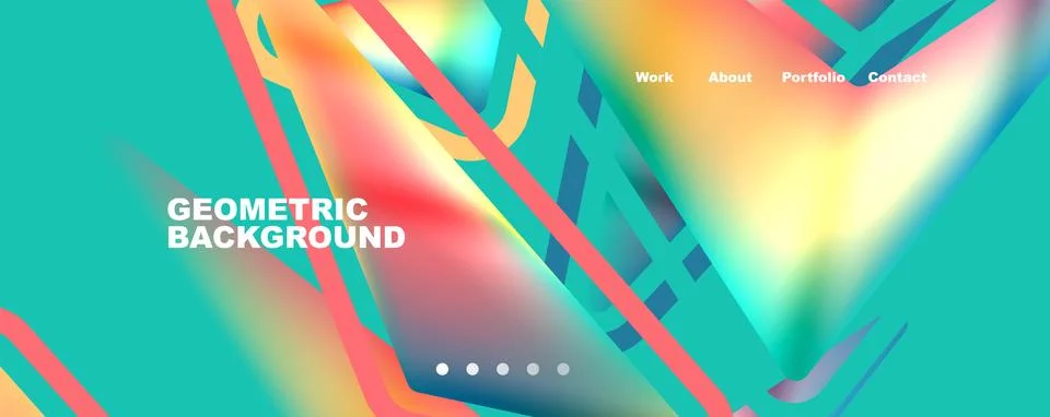 Bright colorful triangular shapes abstract background with fluid color effect Stockillustratie