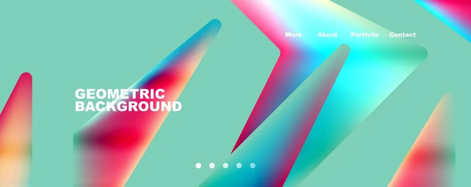 Bright colorful triangular shapes abstract background with fluid color effect Stock Illustration
