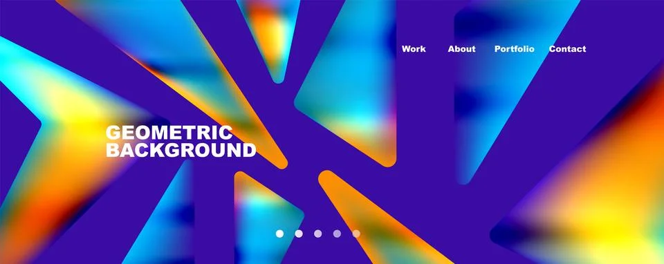Bright colorful triangular shapes abstract background with fluid color effect Stock Illustration