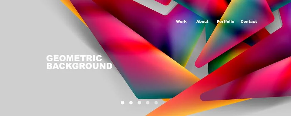 Bright colorful triangular shapes abstract background with fluid color effect Stock Illustration