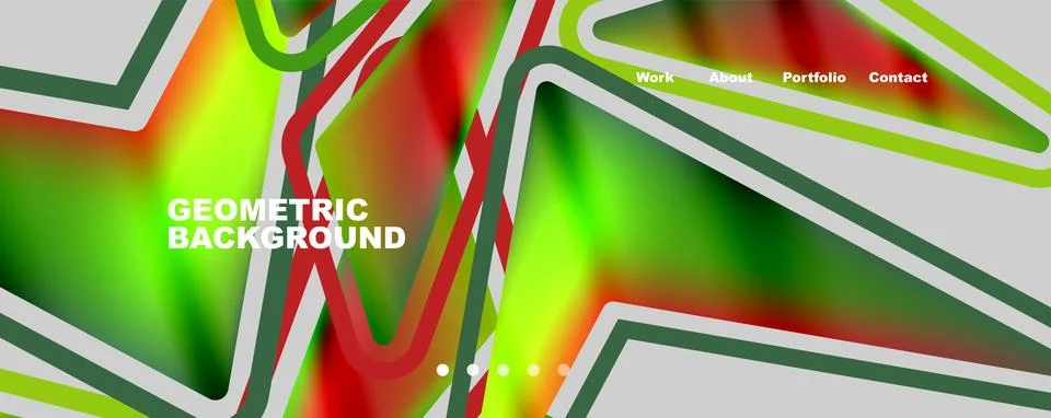 Bright colorful triangular shapes abstract background with fluid color effect Stock Illustration