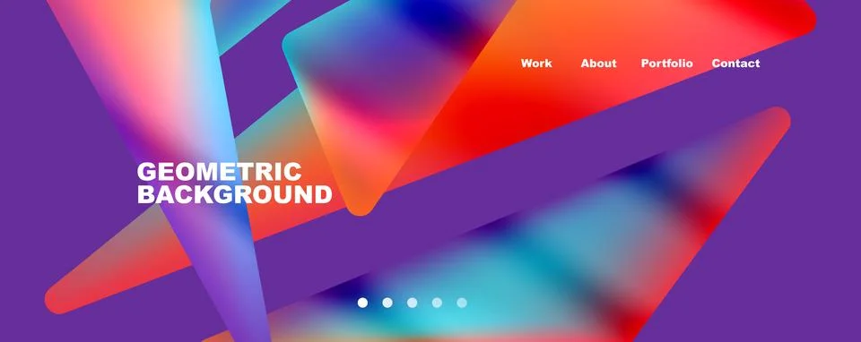 Bright colorful triangular shapes abstract background with fluid color effect Stock Illustration
