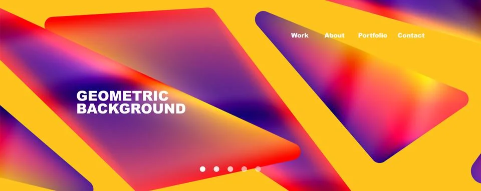 Bright colorful triangular shapes abstract background with fluid color effect イラスト素材