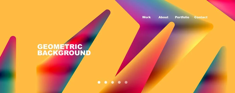 Bright colorful triangular shapes abstract background with fluid color effect 스톡 일러스트