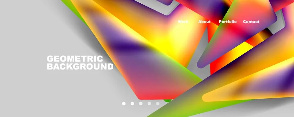Bright colorful triangular shapes abstract background with fluid color effect Stock Illustration