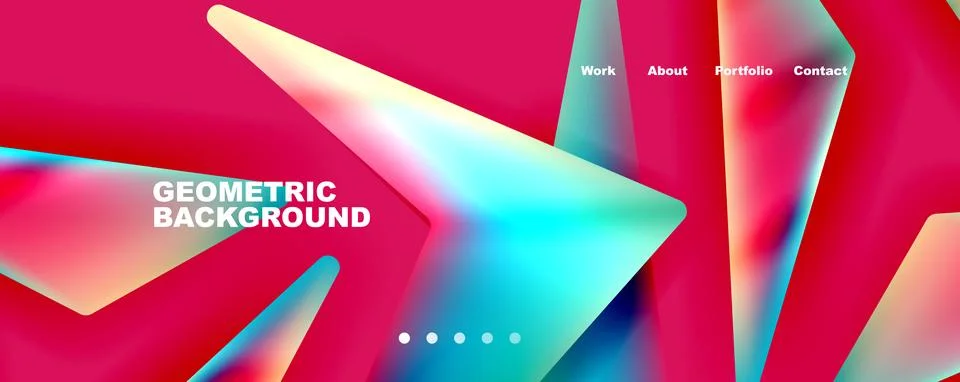Bright colorful triangular shapes abstract background with fluid color effect 스톡 일러스트