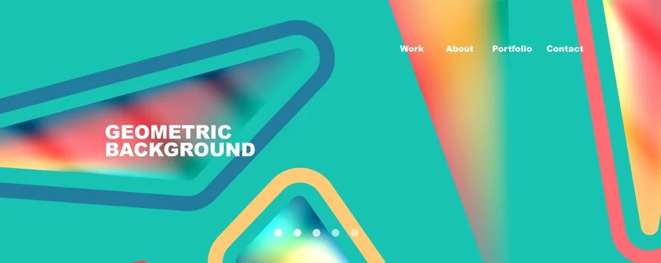 Bright colorful triangular shapes abstract background with fluid color effect Stock Illustration