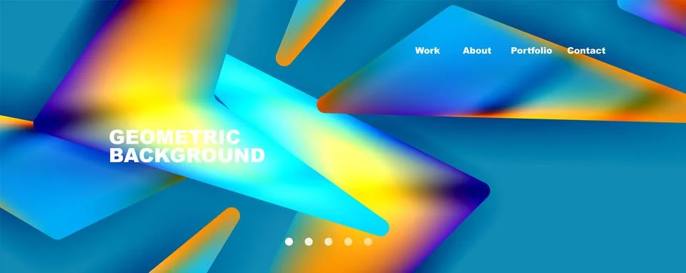 Bright colorful triangular shapes abstract background with fluid color effect Stockillustratie