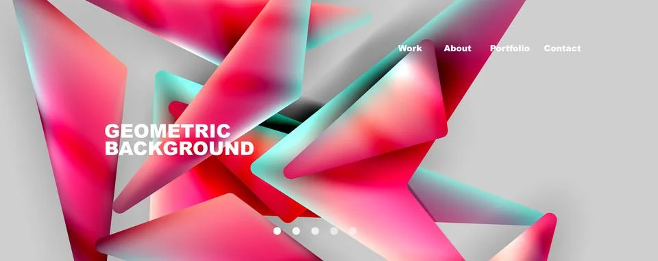 Bright colorful triangular shapes abstract background with fluid color effect Stock Illustration