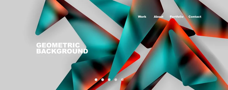 Bright colorful triangular shapes abstract background with fluid color effect イラスト素材