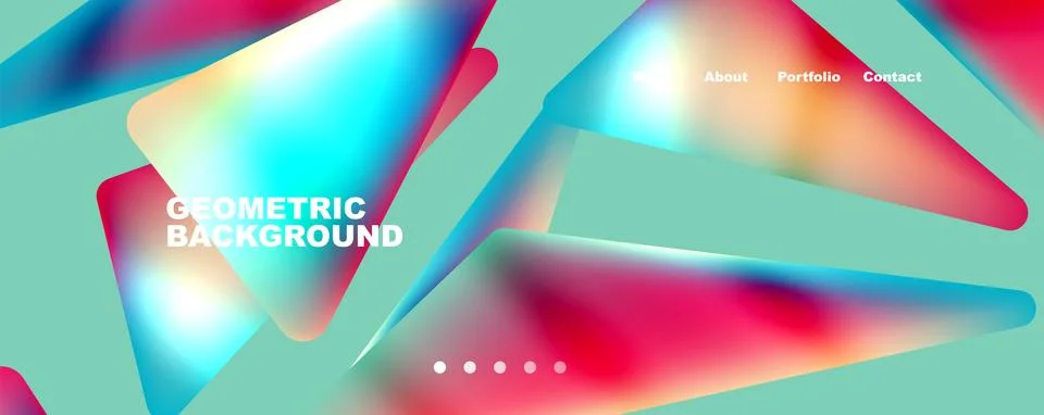 Bright colorful triangular shapes abstract background with fluid color effect Stock Illustration