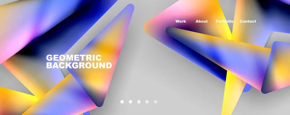 Bright colorful triangular shapes abstract background with fluid color effect 스톡 일러스트